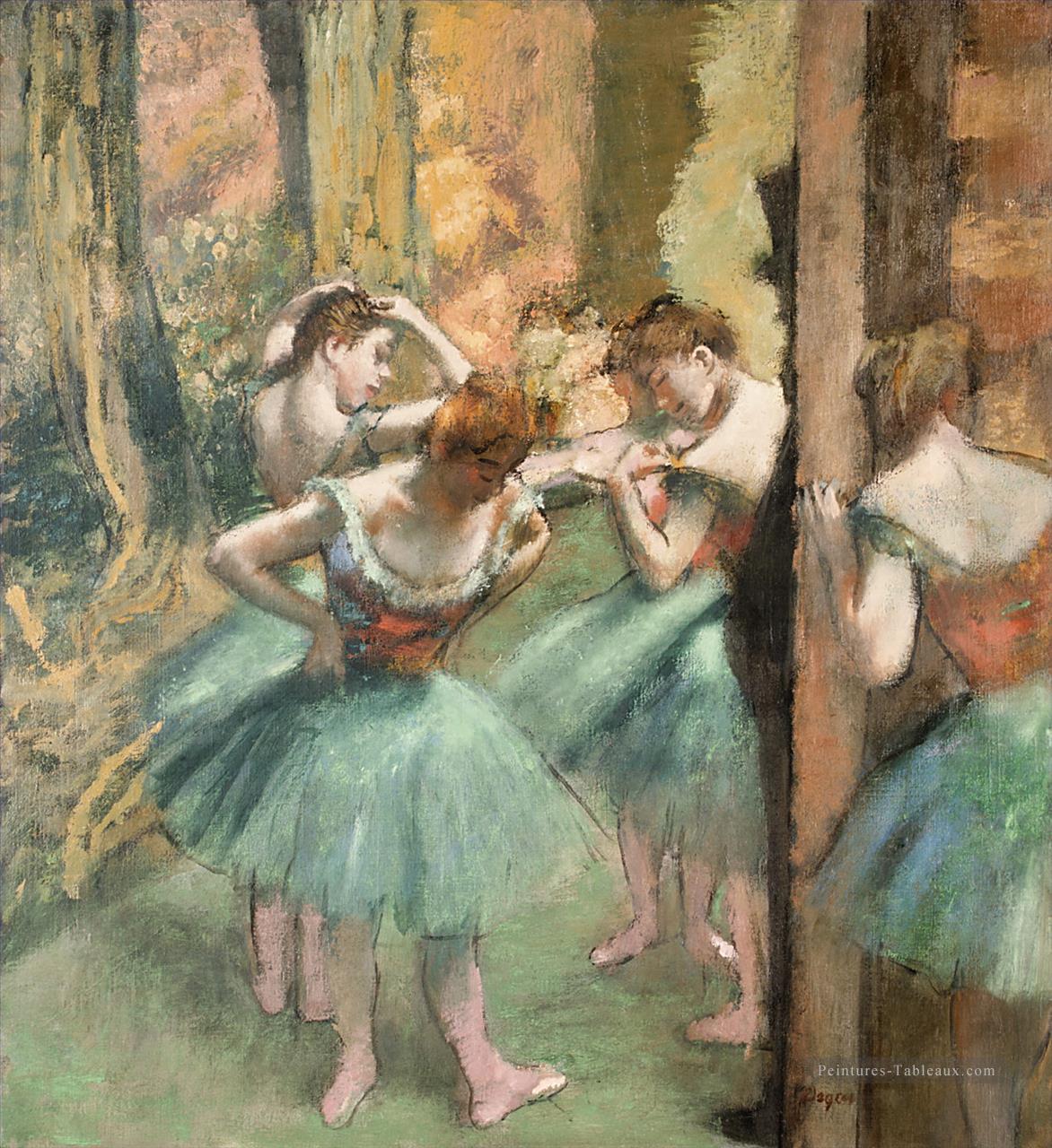 Danseurs rose et vert Edgar Degas Peintures à l'huile